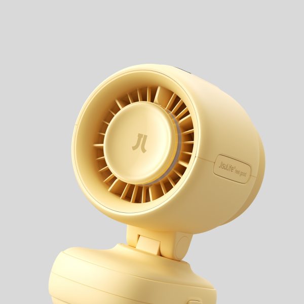 Mini ratiņu ventilators ar metāla klipsi 5000mAh - dzeltens