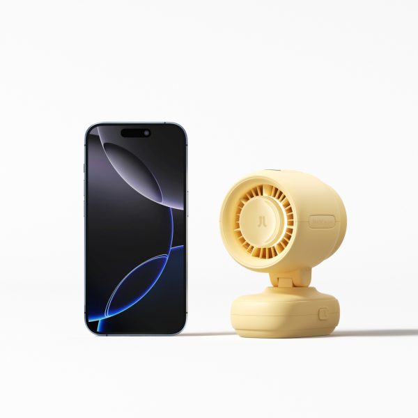 Mini ratiņu ventilators ar elastīgu statīvu 5000mAh - dzeltens