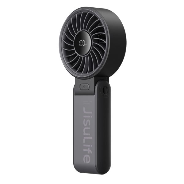 Mini ventilators ar portatīvo ventilatoru, 5 ātrumi, 3600mAh, USB-C, melns