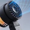 Mini ventilators ar portatīvo ventilatoru, 5 ātrumi, 3600mAh, USB-C, melns