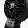 Mini ventilators ar portatīvo ventilatoru, 5 ātrumi, 3600mAh, USB-C, melns