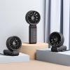 Mini ventilators ar portatīvo ventilatoru, 5 ātrumi, 3600mAh, USB-C, melns