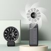 Mini ventilators ar portatīvo ventilatoru, 5 ātrumi, 3600mAh, USB-C, melns