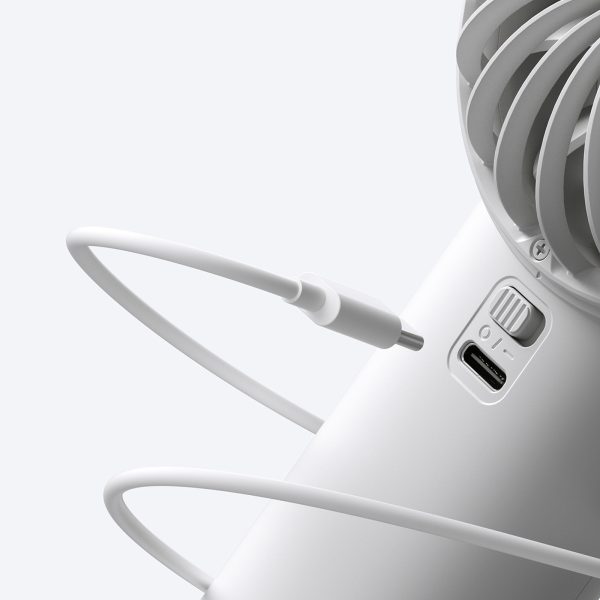 Mini rokas ventilators 3600mAh USB-C - pelēks