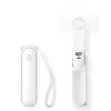 Mini portatīvais ventilators ar power bank funkciju un lukturīti, salokāms, 4500mAh USB-C - balts