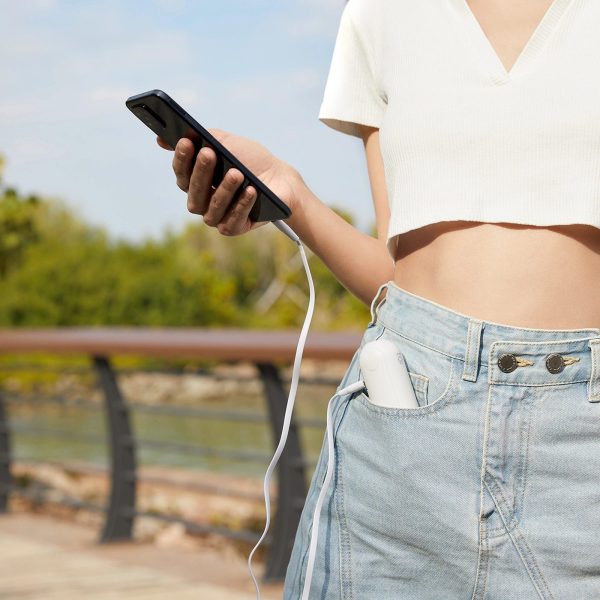 Mini portatīvais ventilators ar power bank funkciju un lukturīti, salokāms, 4500mAh USB-C - balts