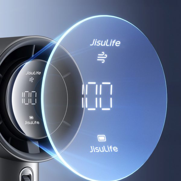 Mini pārnēsājams metāla ventilators 5000mAh USB-C LED - tumši pelēks