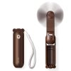 Mini portatīvais ventilators ar power bank funkciju un lukturīti, salokāms, 4500mAh USB-C - brūns