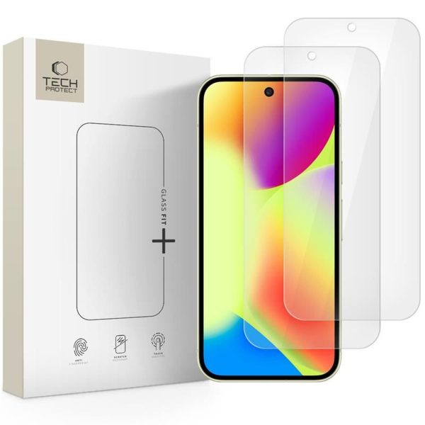 Tech-Protect Glass Fit+ 2 rūdīta stikla iepakojums Google Pixel 9 / 9 Pro / 10 / 10 Pro - caurspīdīgs