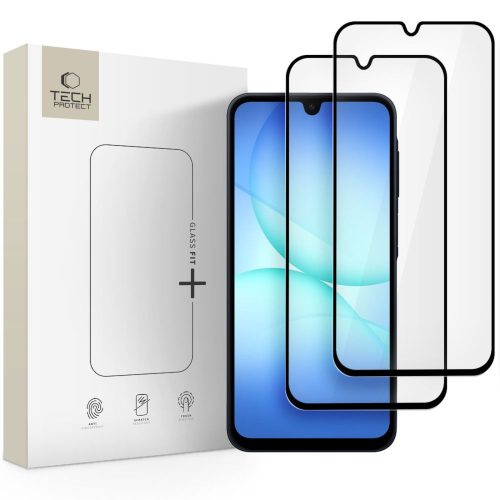 Rūdīts stikls Samsung Galaxy A16 4G / 5G / A26 5G / A17 4G / 5G Glass Fit+ melns - 2 gab.