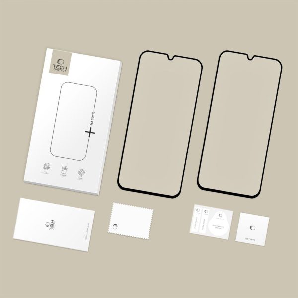 Rūdīts stikls Samsung Galaxy A16 4G / 5G / A26 5G / A17 4G / 5G Glass Fit+ melns - 2 gab.