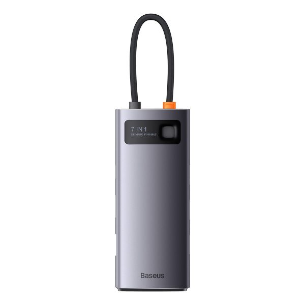 1018476-10-stacja-dokujaca-hub-7w1-usb-c-1hdmi-1v-baseus-hurtownia-sklep.jpg HUB 7in1 dokstacija USB-C 1xHDMI 1xVGA 3xUSB 3.2 1xPower Delivery RJ-45 Ethernet Pelēks