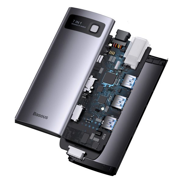 1018476-3-stacja-dokujaca-hub-7w1-usb-c-1hdmi-1v-baseus-hurtownia-sklep.jpg HUB 7in1 dokstacija USB-C 1xHDMI 1xVGA 3xUSB 3.2 1xPower Delivery RJ-45 Ethernet Pelēks