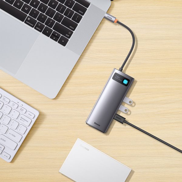1018476-8-stacja-dokujaca-hub-7w1-usb-c-1hdmi-1v-baseus-hurtownia-sklep.jpg HUB 7in1 dokstacija USB-C 1xHDMI 1xVGA 3xUSB 3.2 1xPower Delivery RJ-45 Ethernet Pelēks