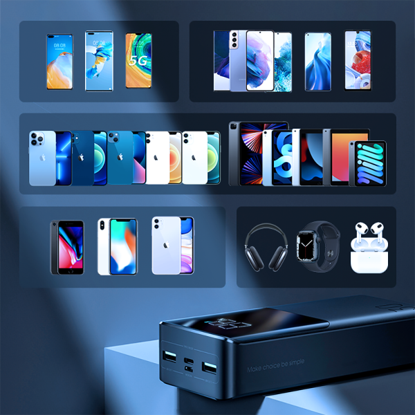 Powerbank 30000mAh 22.5W PD QC3.0 AFC melns