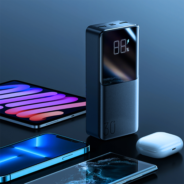 Powerbank 30000mAh 22.5W PD QC3.0 AFC melns