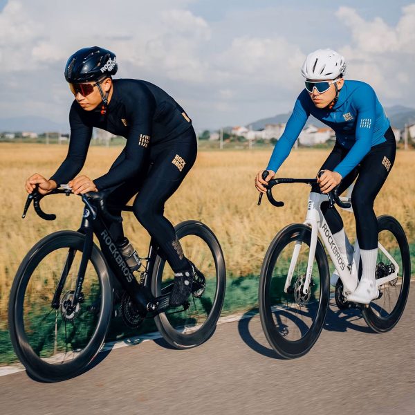 Garas flīsa riteņbraukšanas bikses ar priekšautu un polsterējumu, XXL izmērs - melnas
