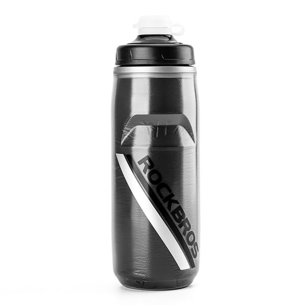 BPA nesaturoša termo velosipēda pudele 620 ml - melna ar gradientu