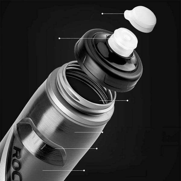 BPA nesaturoša termo velosipēda pudele 620 ml - melna ar gradientu