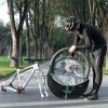 Velosipēda riteņa transportēšanas pārsegs, diametrs 74 cm - melns