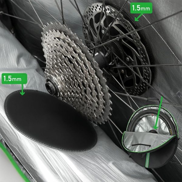 Velosipēda riteņa transportēšanas pārsegs, diametrs 74 cm - melns
