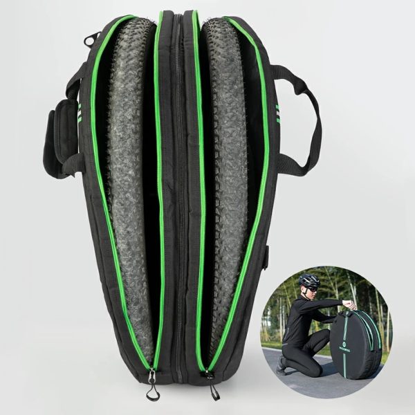 Velosipēda riteņa transportēšanas pārsegs, diametrs 74 cm - melns