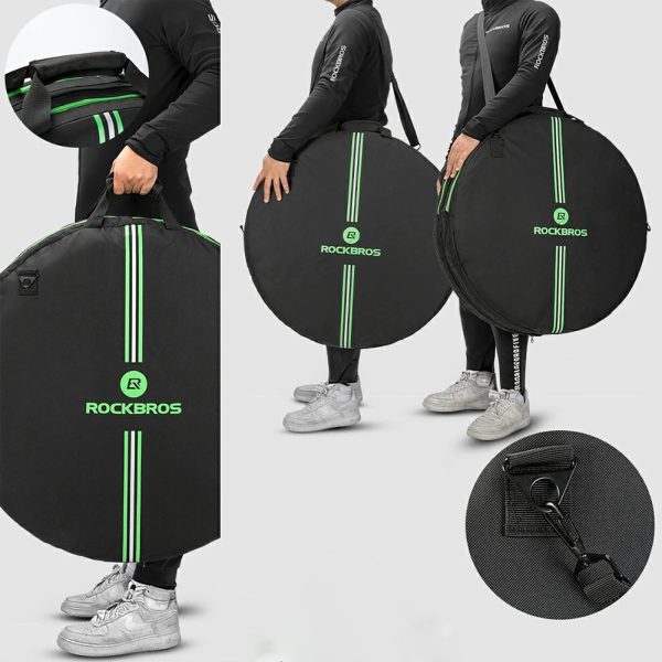 Velosipēda riteņa transportēšanas pārsegs, diametrs 74 cm - melns