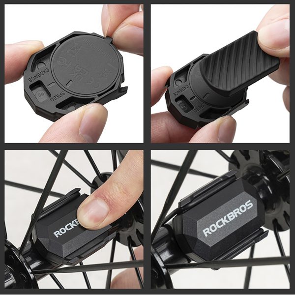 2-in-1 ANT+ Bluetooth ātruma vai kadences velosipēda sensors - melns