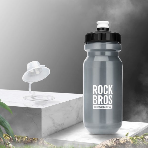 Velosipēda pudele ūdens dzērieniem 600 ml - pelēka