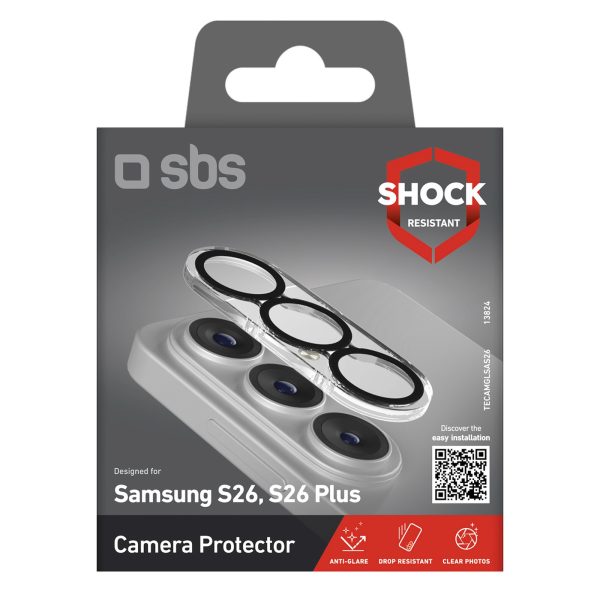 Aizmugurējās kameras aizsargstikls Samsung Galaxy S26/S26 Plus tālrunim ar melnu rāmi