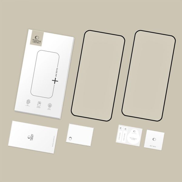 Rūdīts stikls Xiaomi Redmi Note 15 Pro 5G Glass Fit+ melns - 2 gab.