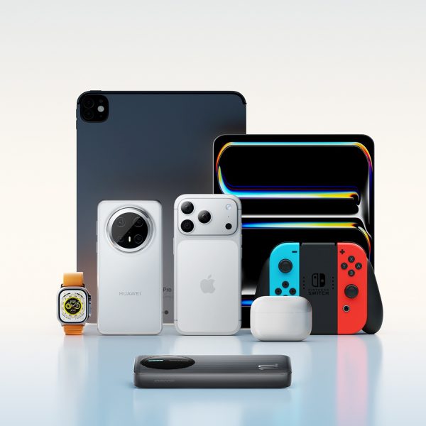 Powerbank 10000mAh 22.5W USB-A USB-C ar digitālo displeju - melns