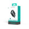 18 W USB-A sienas lādētājs ar 1 m USB-A - USB-C kabeli - melns