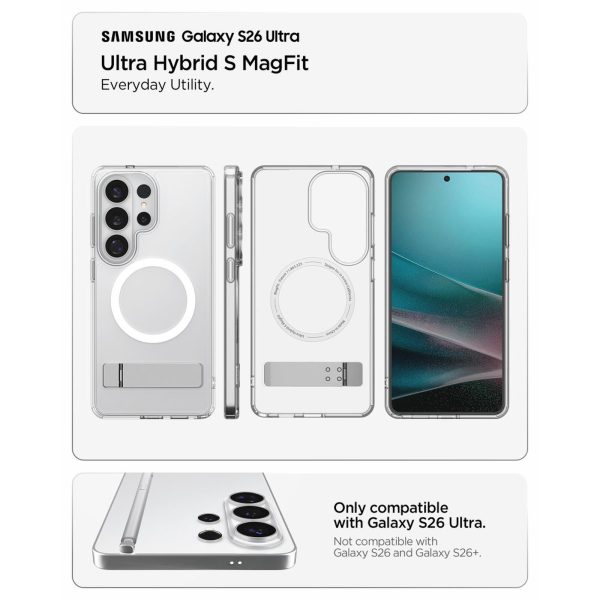 Samsung Galaxy S26 Ultra Ultra Hybrid S MagSafe vāciņš - caurspīdīgs, balts