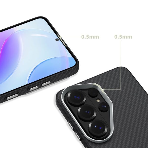 Samsung Galaxy S26 Ultra Icon Carbon MagSafe vāciņš - melns un sudrabains