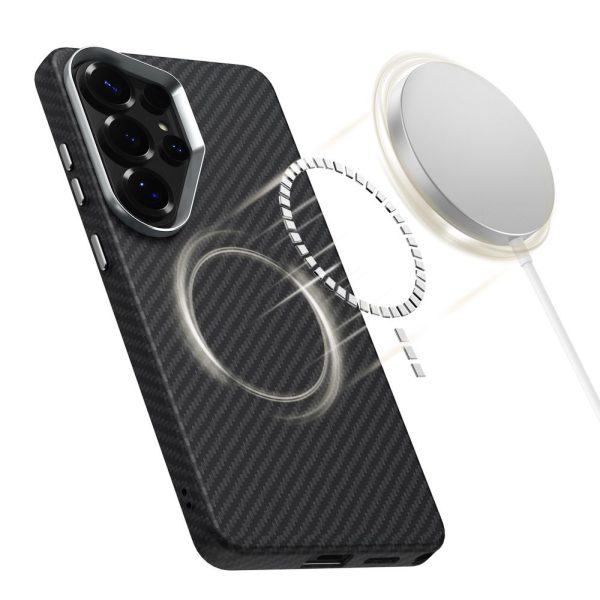 Samsung Galaxy S26 Ultra Icon Carbon MagSafe vāciņš - melns un sudrabains