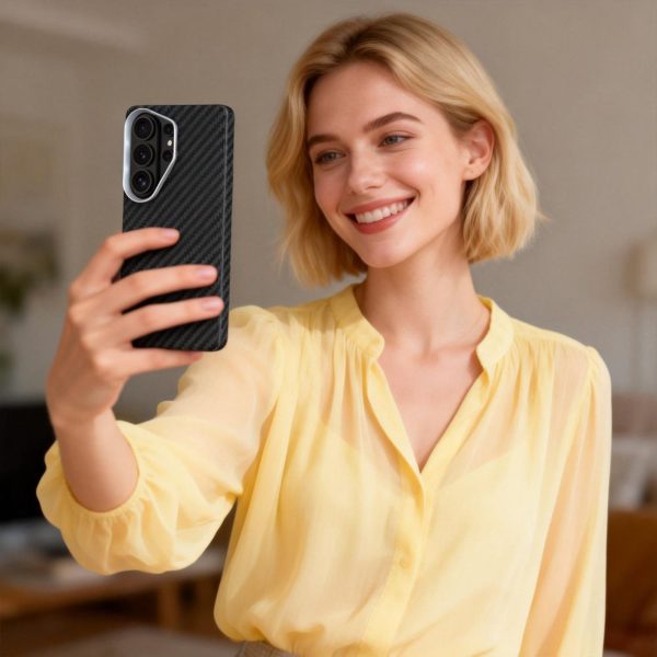 Samsung Galaxy S26 Ultra Icon Carbon MagSafe vāciņš - melns un sudrabains