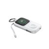 5000mAh Powerbank ar 5W bezvadu uzlādi pulksteņiem - balts