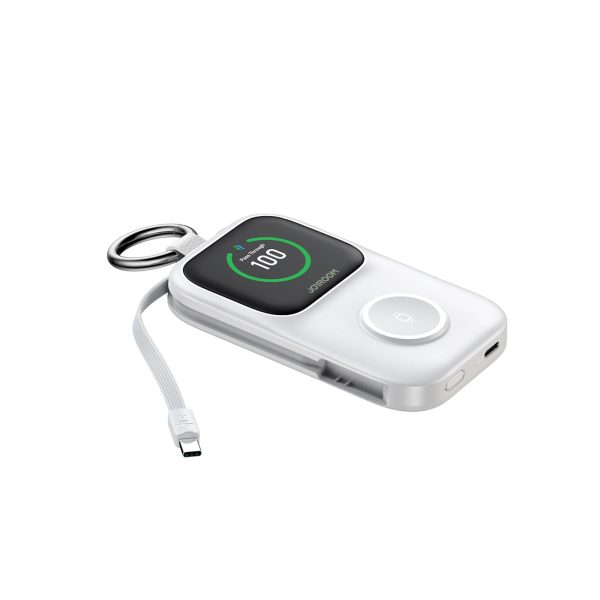 5000mAh Powerbank ar 5W bezvadu uzlādi pulksteņiem - balts