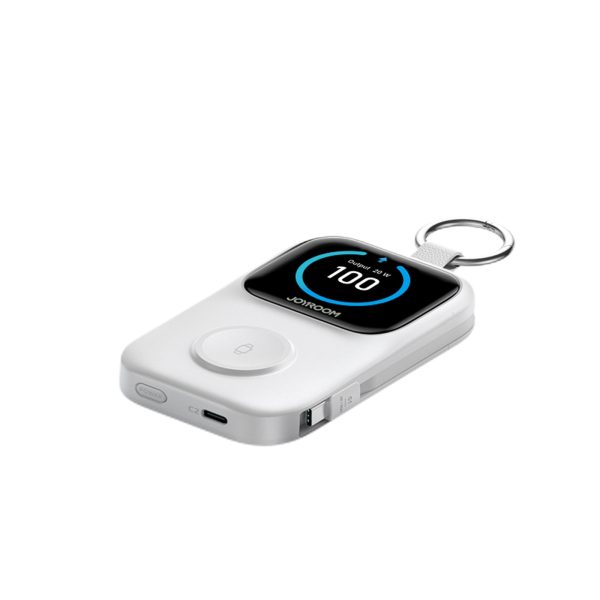 5000mAh Powerbank ar 5W bezvadu uzlādi pulksteņiem - balts