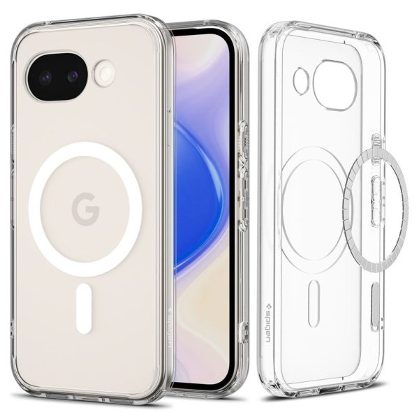 Google Pixel 10A Ultra Hybrid Mag MagSafe vāciņš — caurspīdīgs, balts