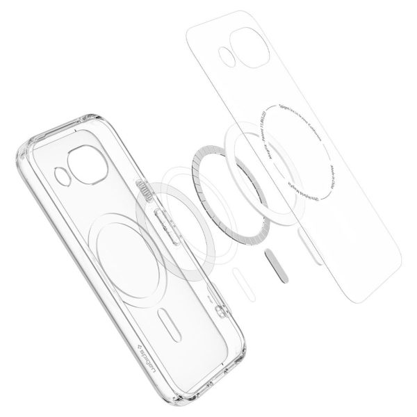 Google Pixel 10A Ultra Hybrid Mag MagSafe vāciņš — caurspīdīgs, balts