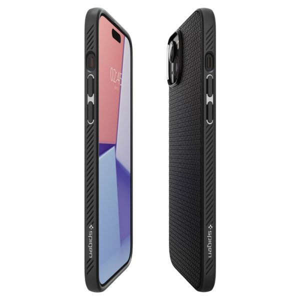 1034326-8-etui-pokrowiec-na-iphone-15-liquid-air-czarny-spigen-hurtownia-dropshipping.jpg iPhone 15 Liquid Air vāciņš - matēti melns