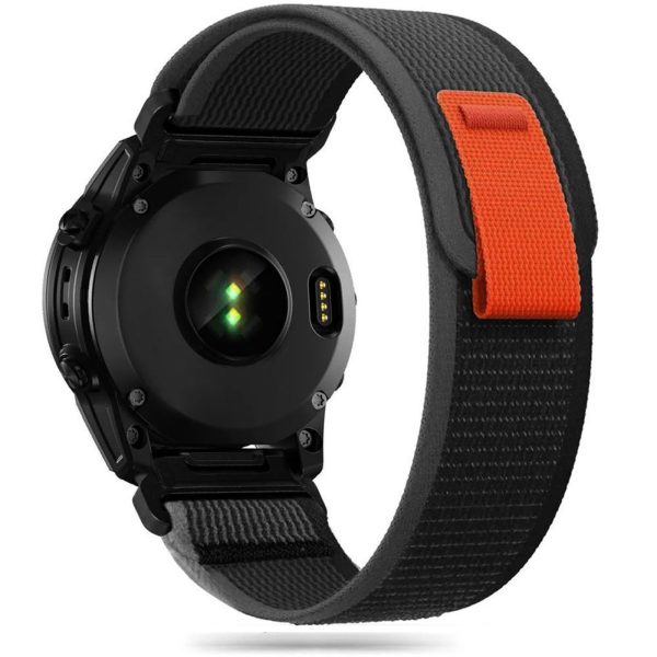 1034346-1-pasek-nylonowy-na-garmin-fenix-5-6-6-pro-7-tech-protect-hurtownia-dropshipping.jpg Neilona siksniņa Garmin Fenix 5 / 6 / 6 Pro / 7 pulksteņiem - neilona - melna, oranža