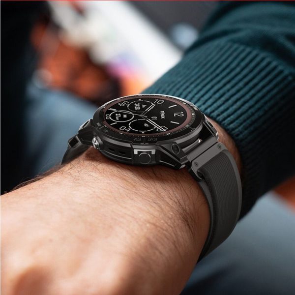 1034346-2-pasek-nylonowy-na-garmin-fenix-5-6-6-pro-7-tech-protect-hurtownia-dropshipping.jpg Neilona siksniņa Garmin Fenix 5 / 6 / 6 Pro / 7 pulksteņiem - neilona - melna, oranža