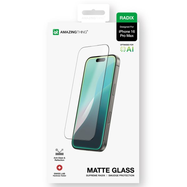 Radix Matte Glass rūdīts stikls iPhone 16 Pro Max tālrunim