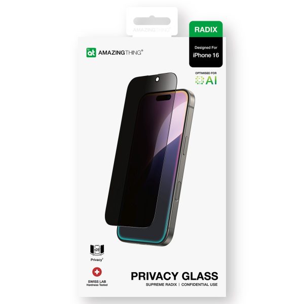Radix Privacy Glass rūdīts stikls iPhone 16 tālrunim