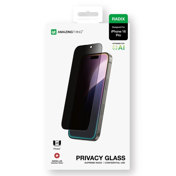 Radix Privacy Glass rūdīts stikls iPhone 16 Pro tālrunim