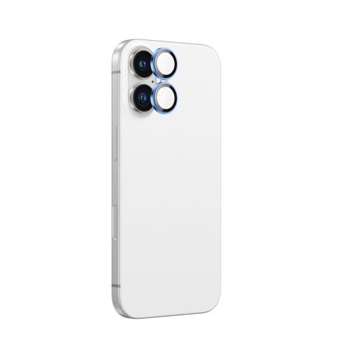 Rūdīts stikls ar kameras objektīva rāmi iPhone 16 / 16 Plus - zils