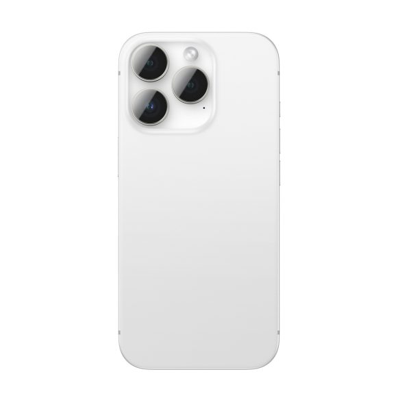 Rūdīts stikls ar kameras objektīva rāmi iPhone 16 Pro / 16 Pro Max - sudrabs